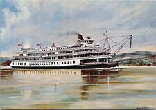 Postcard 1968 Steamboat Ship Delta Queen William E Reed Painting Transportation  picture