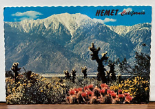 Snow Capped San Jacinto Mountains Hemet CA Vintage Souvenir Postcard Unposted picture