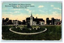 1912 War Trophies Officers Quarters Hotel & Church Old Point Comfort VA Postcard picture