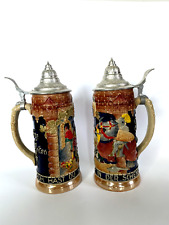 Two Vintage Goebel Beer Stein Lidded West Germany Ruh Hast Du Nur In Der Schenke picture