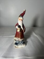 Vintage Glazed Pottery Old World Santa Claus Figurine Decoration Hand Painted 8