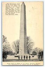 1913 Monument Shaft In Honor Of Major Generals Fort Recovery Ohio OH Postcard picture