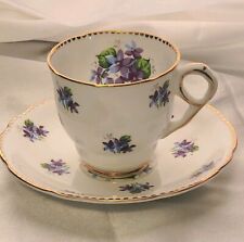 Royal Stafford Sweet Violets Bone China Demi Tasse Cup And Saucer Excellent... picture