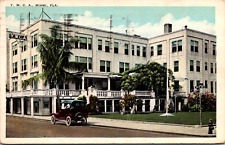 Miami Florida FL Old YMCA Building Antique Car Vintage C. 1930 Postcard picture
