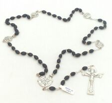 Black Genuine Cocoa Rosary Beads, Made in Italy, Vatican Souvenir Rosary picture