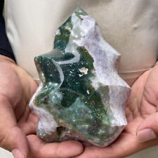 1240g Natural Ocean Jasper Flame Quartz Crystal Freeform Stand Reiki Healing picture