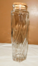 Vintage Ann's House Of Nuts Clear Twisted Glass Jar with Cork Lid picture