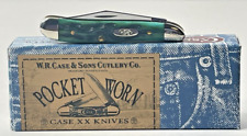 2008 Case XX Peanut Knife 6220 SS Blue Green Bone 1st Run Pocket Worn NEW picture