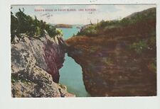POSTCARD SINGER'S BRIDGE ON SISTER ISLAND LAKE SUPERIOR MICHIGAN - 1914 picture