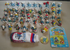 Vintage Smurf Lot 38 Old 15 New 1 Key Chain 2 Wind-Up 1 Pair of Socks Button picture