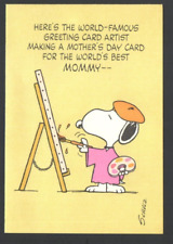 Vintage SNOPPY Mother's Day Card World's Best Artist for World's BEST MOM picture