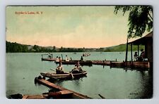 Snyder's Lake NY-New York, Boating on Snyder's Lake Vintage Souvenir Postcard picture