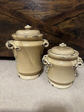 WILD OLIVE CO. Hand Sculpted in Italy/ Set Canisters w/Lids/ RARE / Pottery picture