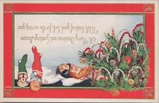 Postcard Merry Christmas and Greetings Children Sleeping Next to Stockings picture