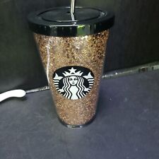  Starbucks Black Rose Gold Bling Glitter Cold Cup 16oz Acrylic Tumbler Grande picture