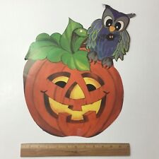 Eureka USA Halloween Pumpkin Owl Spider Die Cut Decoration Double Sided Vintage picture