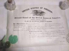 1899 Fed. 9th District Court Judge Appointment Parchment So. Calif history w/pic picture