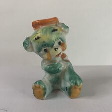Vintage Anthropomorphic Bear Ceramic Small (Japan) Kitsch Orange Green 3.25” picture