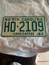 1982 82  North Carolina Handicapped HD-2109 License Plate picture
