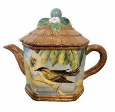 Tea Pot- Certified International by Susan Winget Birds Finch/Sparrow botanical picture