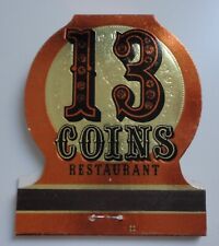 Vintage 13 COINS Restaurant Seattle Full Matchbook picture