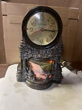 MASTERCRAFTERS Vintage Animated Lighted Motion Waterfall Clock 344 WORKING picture