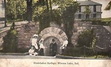 Winona Lake Indiana, 1908 Studebaker Springs Family Entrance, Vintage Postcard picture