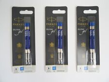 6 - Genuine PARKER QUINK GEL Ballpoint Pen Refills - BLUE .7mm - 3 Sealed Packs picture