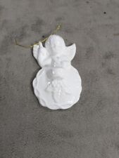 Vintage Interpuro Porcelain Christmas Angel With Harp Ornament 3.5” picture