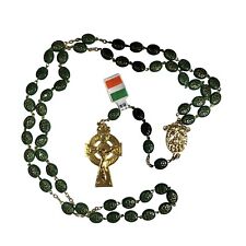 Irish Celtic Rosary “Our Lady Of Knock” W/Knock Water Shamrocks On Beads picture