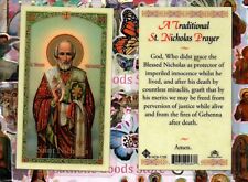 Saint Nicholas - A Traditional St. Nicholas Prayer - Laminated  Holy Card SF 172 picture