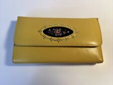 Vintage Griffin Yellow Leather Embroidered Flowers Manicure Set Case picture