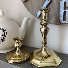 2 Vtg Baldwin Brass Candlestick Holders USA Christmas Holiday Hollywood Regency picture