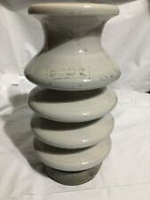 Vintage Large 10+lb. White Ceramic /Porcelain ⚡High Voltage Line Post Insulator picture