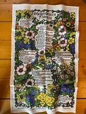 Vintage Lamont 100% Linen Tea Towel Shakespeares Flowers Stratford ERIKA  Unused picture