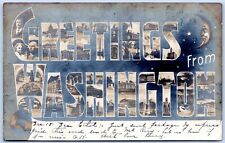 Postcard RPPC Greetings From Washington DC Crescent Moon Face Views Photo B56 picture