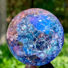 165G    Natural Titanium Rainbow Quartz sphere Crystal ball Healing picture