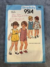Vintage 1970 Simplicity Pattern 9514 Size 1/2 Toddler picture