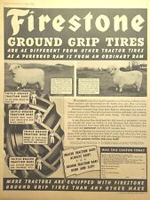 Firestone Ground Grip Tires Farm Tractor Shropshire Ram Vintage Print Ad 1940 picture