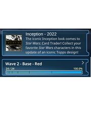 TOPPS STAR WARS TRADER INCEPTION WAVE 2 RED BASE COMPLETE SET 24 CARDS SR picture