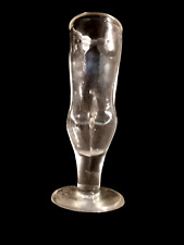 Vintage Clear Glass Figural Nude Man Nudie Shot Liquor Bar Glass 4 1/2