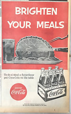 Large 1962 newspaper ad for Coca-Cola - Brighten Your Meals, Ham & Coke picture
