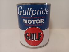 Vintage GULFPRIDE Motor Oil Can 1 qt. -  ( Repo Tin Collectible ) picture