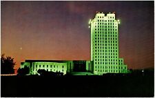 State Capitol Building at Dusk Bismarck North Dakota 1960s Chrome Postcard Photo picture