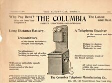 ANTIQUE 1894 - THE COLUMBIA - COLUMBIA TELEPHONE MANUFACTURING CO NYC - AD picture