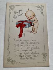 Vintage Gibson New Year Postcard - Rose o’Neill Kewpie With Candy Box picture