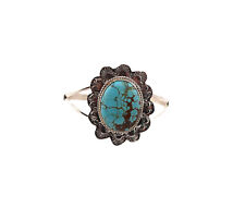 Native American Cuff Bracelet, Pilot Mountain Turquoise Handmade Jewelry Sz 6.25 picture