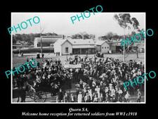 OLD LARGE HISTORIC PHOTO OF QUORN SA WWI SOLDIERS RETURN RECEPTION c1918 picture