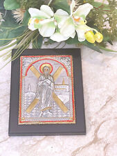 Saint Andrews Icon Greek Orthodox Silver Icons Antique Collectible picture