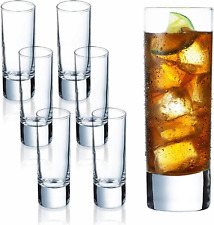 Clear Heavy Base Shot Glasses 6 Pack, 2 Oz Tall Glass Set for Whiskey, Tequila,  picture